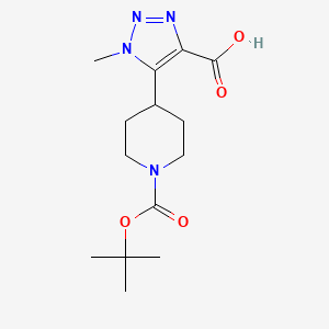 molecular formula C14H22N4O4 B13476738 5-(1-(tert-Butoxycarbonyl)piperidin-4-yl)-1-methyl-1H-1,2,3-triazole-4-carboxylic acid 