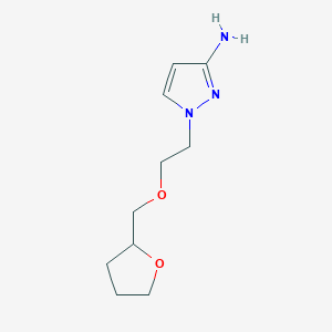 molecular formula C10H17N3O2 B13476776 1-(2-((Tetrahydrofuran-2-yl)methoxy)ethyl)-1h-pyrazol-3-amine 