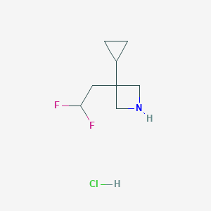 molecular formula C8H14ClF2N B13476794 3-Cyclopropyl-3-(2,2-difluoroethyl)azetidine hydrochloride 