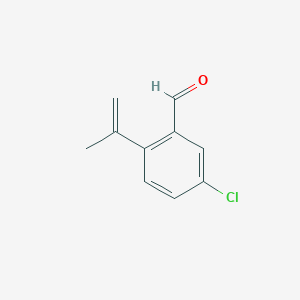 molecular formula C10H9ClO B13476804 5-Chloro-2-(prop-1-en-2-yl)benzaldehyde CAS No. 1006685-15-9