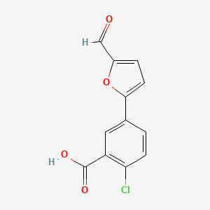 molecular formula C12H7ClO4 B1347686 2-Chloro-5-(5-formylfuran-2-yl)benzoic acid CAS No. 355142-36-8