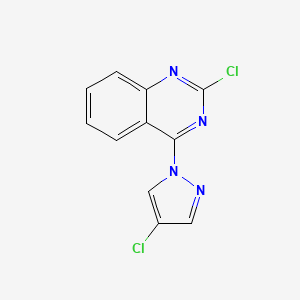 molecular formula C11H6Cl2N4 B13476892 2-Chloro-4-(4-chloro-1h-pyrazol-1-yl)quinazoline 