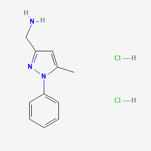 molecular formula C11H15Cl2N3 B13476920 1-(5-methyl-1-phenyl-1H-pyrazol-3-yl)methanamine dihydrochloride 