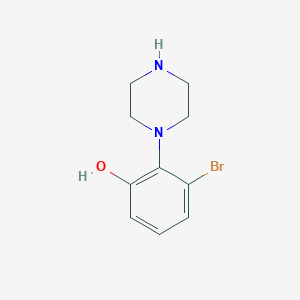 3-Bromo-2-(piperazin-1-yl)phenol