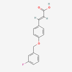 molecular formula C16H13FO3 B1347697 (E)-3-(4-((3-Fluorobenzyl)oxy)phenyl)acrylic acid CAS No. 423752-10-7