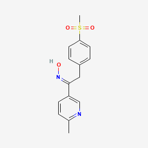 molecular formula C15H16N2O3S B13476979 (E)-N-[2-(4-methanesulfonylphenyl)-1-(6-methylpyridin-3-yl)ethylidene]hydroxylamine 