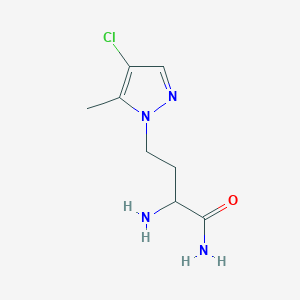 molecular formula C8H13ClN4O B13477068 2-Amino-4-(4-chloro-5-methyl-1h-pyrazol-1-yl)butanamide 