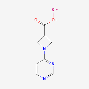 molecular formula C8H8KN3O2 B13477097 Potassium 1-(pyrimidin-4-yl)azetidine-3-carboxylate 