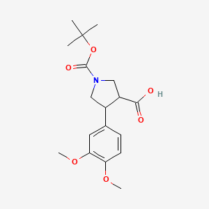 (3R,4S)-1-[(tert-butoxy)carbonyl]-4-(3,4-dimethoxyphenyl)pyrrolidine-3-carboxylic acid