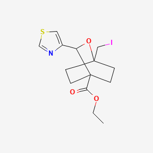 molecular formula C14H18INO3S B13477153 Ethyl 1-(iodomethyl)-3-(1,3-thiazol-4-yl)-2-oxabicyclo[2.2.2]octane-4-carboxylate 