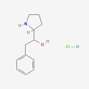 molecular formula C12H18ClNO B13477161 2-Phenyl-1-(pyrrolidin-2-yl)ethan-1-ol hydrochloride 