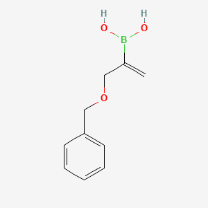 molecular formula C10H13BO3 B13477198 (3-(Benzyloxy)prop-1-en-2-yl)boronic acid 