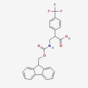 molecular formula C25H20F3NO4 B13477211 3-({[(9H-fluoren-9-yl)methoxy]carbonyl}amino)-2-[4-(trifluoromethyl)phenyl]propanoic acid 