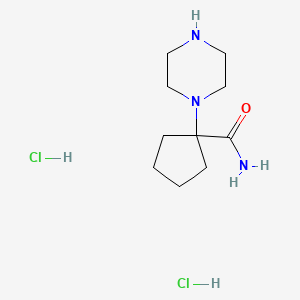 1-(Piperazin-1-yl)cyclopentane-1-carboxamide dihydrochloride