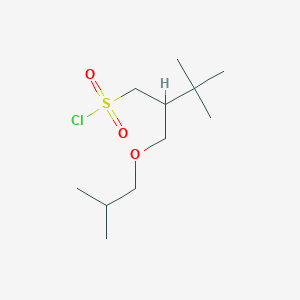 molecular formula C11H23ClO3S B13477256 2-(Isobutoxymethyl)-3,3-dimethylbutane-1-sulfonyl chloride 