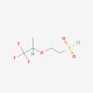 molecular formula C5H8ClF3O3S B13477257 2-((1,1,1-Trifluoropropan-2-yl)oxy)ethane-1-sulfonyl chloride 