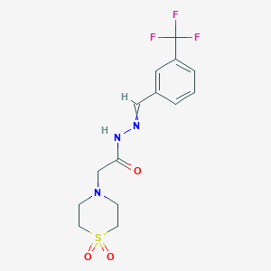 molecular formula C14H16F3N3O3S B1347726 2-(1,1-dioxo-1,4-thiazinan-4-yl)-N-[[3-(trifluoromethyl)phenyl]methylideneamino]acetamide 