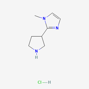 molecular formula C8H14ClN3 B13477302 1-methyl-2-(pyrrolidin-3-yl)-1H-imidazole hydrochloride 