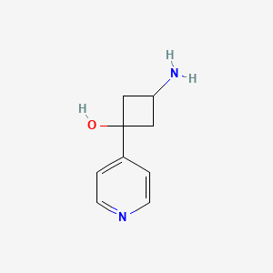 molecular formula C9H12N2O B13477324 (1s,3s)-3-Amino-1-(pyridin-4-yl)cyclobutan-1-ol, trans 