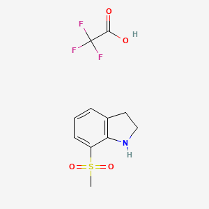 molecular formula C11H12F3NO4S B13477336 7-methanesulfonyl-2,3-dihydro-1H-indole, trifluoroacetic acid 