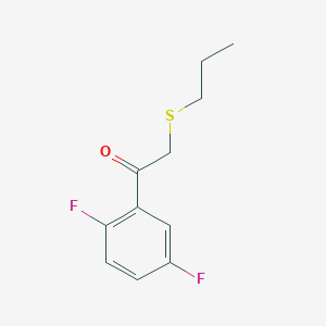 molecular formula C11H12F2OS B13477344 1-(2,5-Difluorophenyl)-2-(propylthio)ethan-1-one 