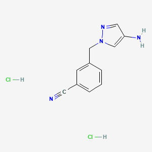 molecular formula C11H12Cl2N4 B13477364 3-[(4-amino-1H-pyrazol-1-yl)methyl]benzonitrile dihydrochloride 