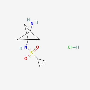 molecular formula C8H15ClN2O2S B13477379 N-{3-aminobicyclo[1.1.1]pentan-1-yl}cyclopropanesulfonamidehydrochloride 