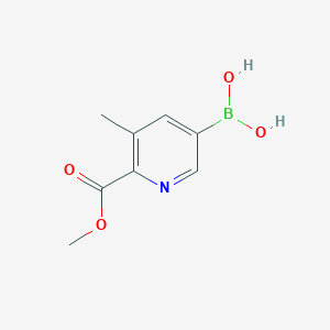 molecular formula C8H10BNO4 B13477382 (6-(Methoxycarbonyl)-5-methylpyridin-3-yl)boronic acid 