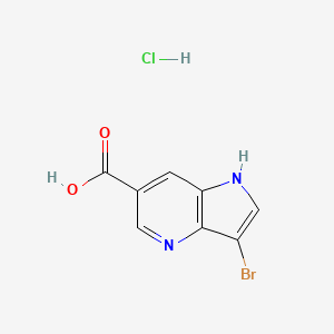 molecular formula C8H6BrClN2O2 B13477391 3-bromo-1H-pyrrolo[3,2-b]pyridine-6-carboxylic acid hydrochloride 