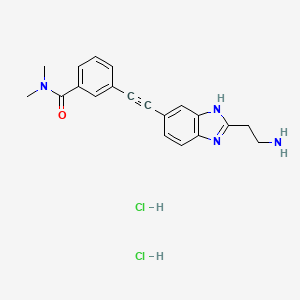 3-{2-[2-(2-aminoethyl)-1H-1,3-benzodiazol-5-yl]ethynyl}-N,N-dimethylbenzamide dihydrochloride