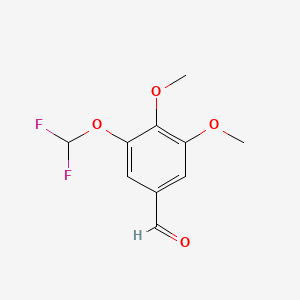 molecular formula C10H10F2O4 B13477453 3-(Difluoromethoxy)-4,5-dimethoxybenzaldehyde 