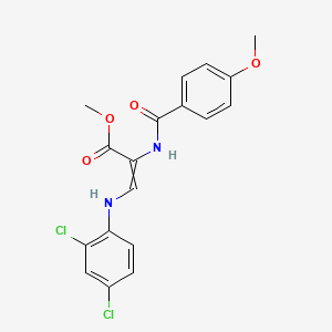 molecular formula C18H16Cl2N2O4 B1347747 Methyl 3-(2,4-dichloroanilino)-2-[(4-methoxybenzoyl)amino]prop-2-enoate 