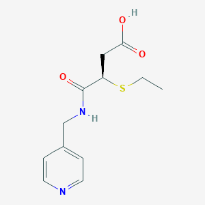 molecular formula C12H16N2O3S B13477508 (3R)-3-(ethylsulfanyl)-3-{[(pyridin-4-yl)methyl]carbamoyl}propanoic acid 