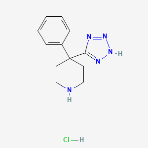 molecular formula C12H16ClN5 B13477603 4-phenyl-4-(1H-1,2,3,4-tetrazol-5-yl)piperidine hydrochloride 