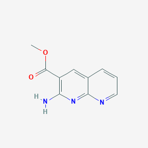 molecular formula C10H9N3O2 B13477604 Methyl 2-amino-1,8-naphthyridine-3-carboxylate CAS No. 60467-84-7