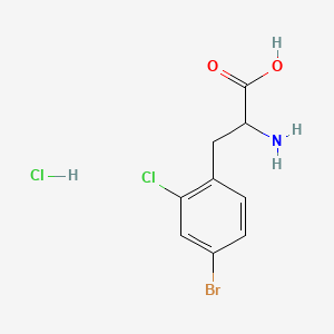 molecular formula C9H10BrCl2NO2 B13477649 2-Amino-3-(4-bromo-2-chlorophenyl)propanoicacidhydrochloride 