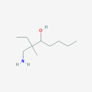 molecular formula C10H23NO B13477657 3-(Aminomethyl)-3-methyloctan-4-ol 