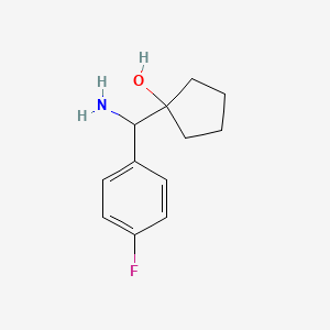 molecular formula C12H16FNO B13477663 1-[Amino(4-fluorophenyl)methyl]cyclopentan-1-ol 