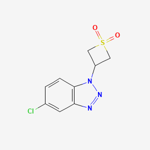 molecular formula C9H8ClN3O2S B13477704 3-(5-Chloro-1H-benzo[d][1,2,3]triazol-1-yl)thietane 1,1-dioxide 