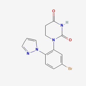 1-(5-Bromo-2-pyrazol-1-yl-phenyl)hexahydropyrimidine-2,4-dione