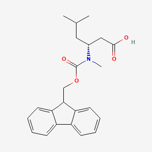 molecular formula C23H27NO4 B13477749 (3R)-3-({[(9H-fluoren-9-yl)methoxy]carbonyl}(methyl)amino)-5-methylhexanoic acid 