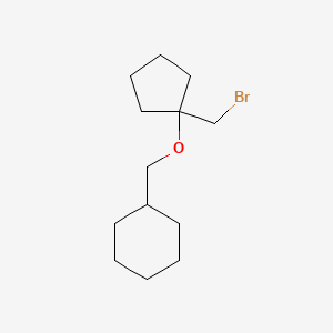 molecular formula C13H23BrO B13477751 (((1-(Bromomethyl)cyclopentyl)oxy)methyl)cyclohexane 