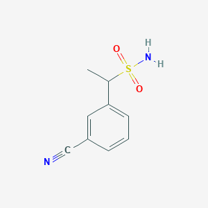 molecular formula C9H10N2O2S B13477887 1-(3-Cyanophenyl)ethane-1-sulfonamide 