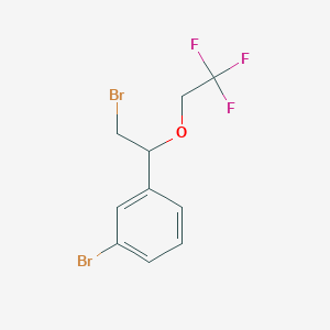 molecular formula C10H9Br2F3O B13477953 1-Bromo-3-(2-bromo-1-(2,2,2-trifluoroethoxy)ethyl)benzene 