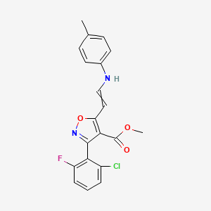 molecular formula C20H16ClFN2O3 B1347799 Methyl 3-(2-chloro-6-fluorophenyl)-5-[2-(4-toluidino)vinyl]-4-isoxazolecarboxylate 