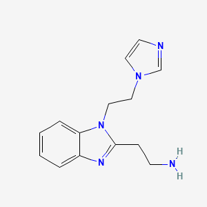 molecular formula C14H17N5 B13478018 2-{1-[2-(1H-imidazol-1-yl)ethyl]-1H-1,3-benzodiazol-2-yl}ethan-1-amine 