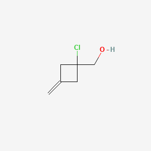 molecular formula C6H9ClO B13478030 (1-Chloro-3-methylidenecyclobutyl)methanol 