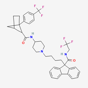 N-(2,2,2-trifluoroethyl)-9-[4-(4-{1-[4-(trifluoromethyl)phenyl]bicyclo[2.1.1]hexane-5-amido}piperidin-1-yl)butyl]-9H-fluorene-9-carboxamide