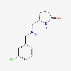 molecular formula C12H15ClN2O B13478098 5-(((3-Chlorobenzyl)amino)methyl)pyrrolidin-2-one 