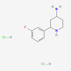 2-(3-Fluorophenyl)piperidin-4-amine dihydrochloride